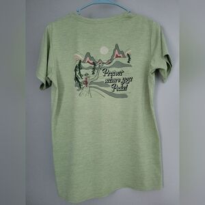 Patagonia "Protect Where You Pedal" Size M Short Sleeve TShirt Green